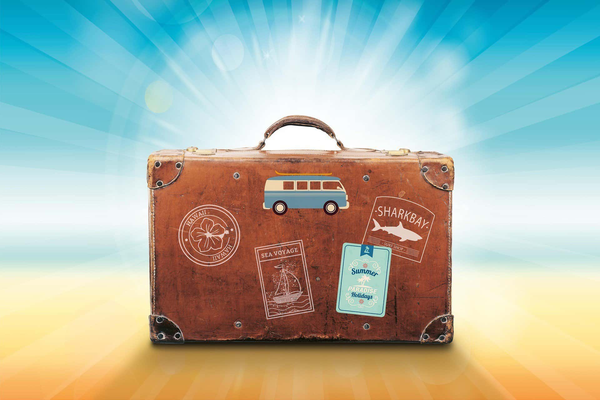 A vibrant suitcase embodying the spirit of adventure on Maui.