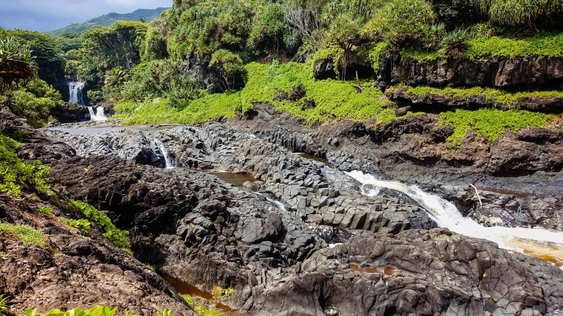 Waterfalls and Seven Sacred Pools at Pipiwai Trail on Maui