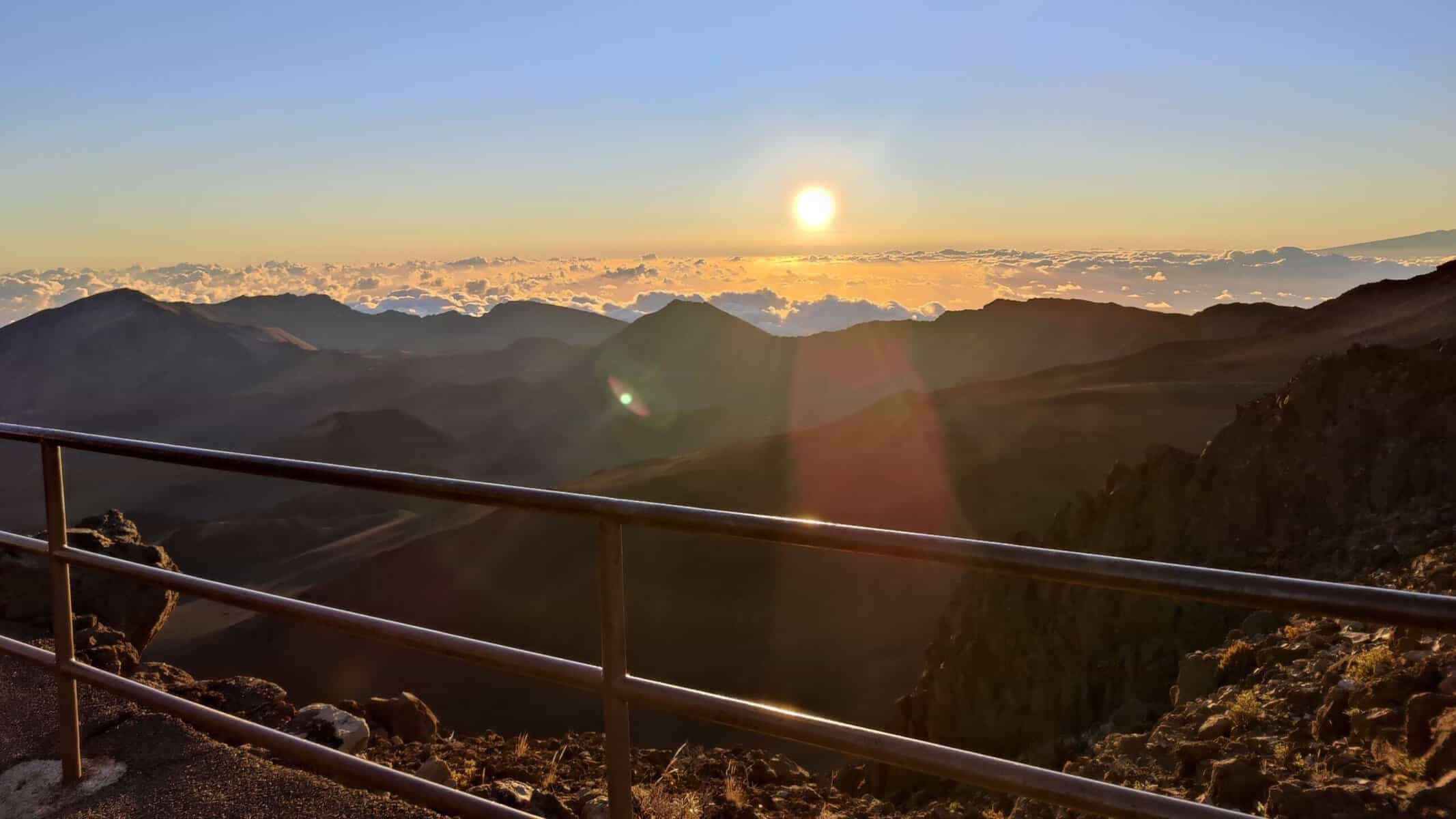Breathtaking sunrise view of Haleakala on Maui.